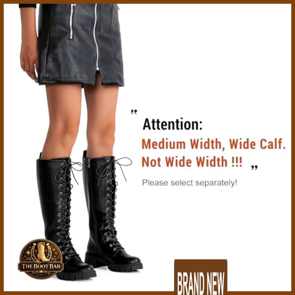 Knee High Combat Boots Chunky Platform Heel Lace Up Gothic Punk Work Boots - Picture 3 of 7